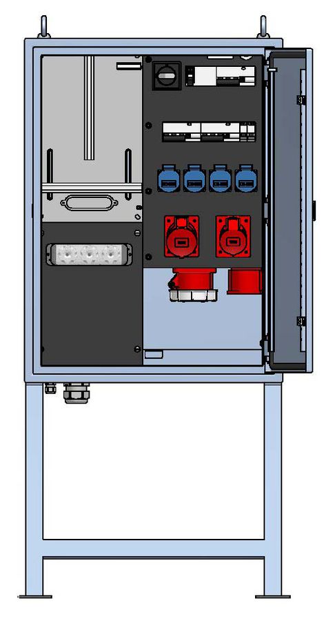 Baustromverteiler 63A, Edelstahl V2A