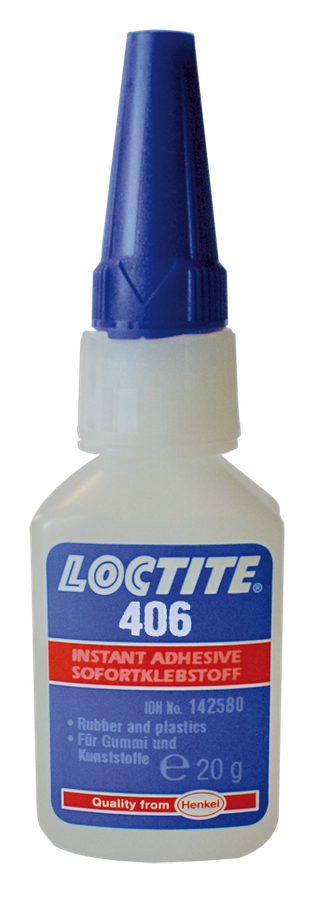 Colla rapida liquida "LOCTITE" tipo 406per gomma e materiale sintetico