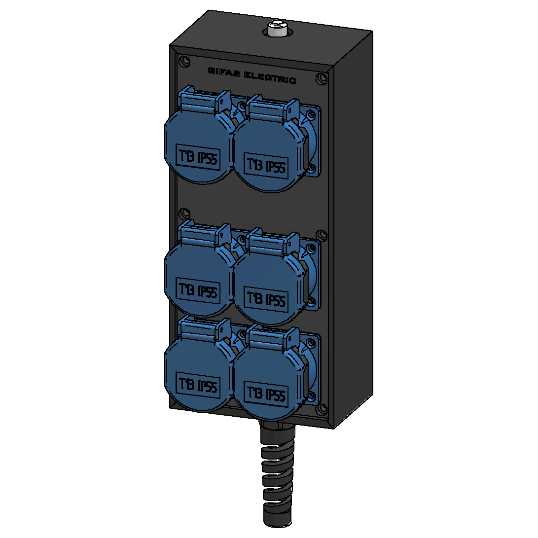 Small mobile distribution box hard rubber type 2612