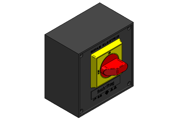 Main switch box type with emergency shut-off function