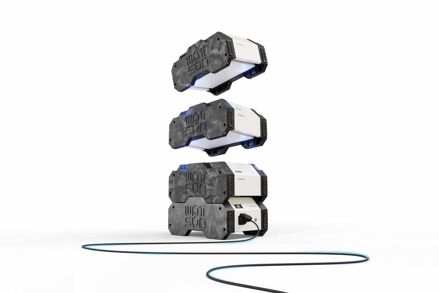 Mobile power distributor with battery and charger for flexible power supply on construction sites and events