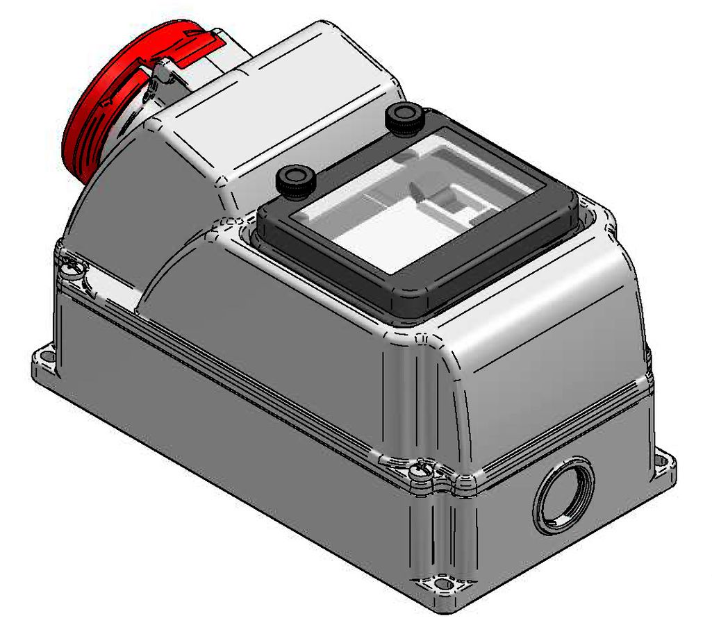 Prise apparente sécurisée 400V/32A/3P+N+PE, IP44,