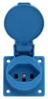 Presa da incasso tipo 23 IP20 blu con coperchio
