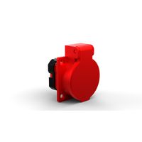 Built-in socket type 25 IP20 red with lid