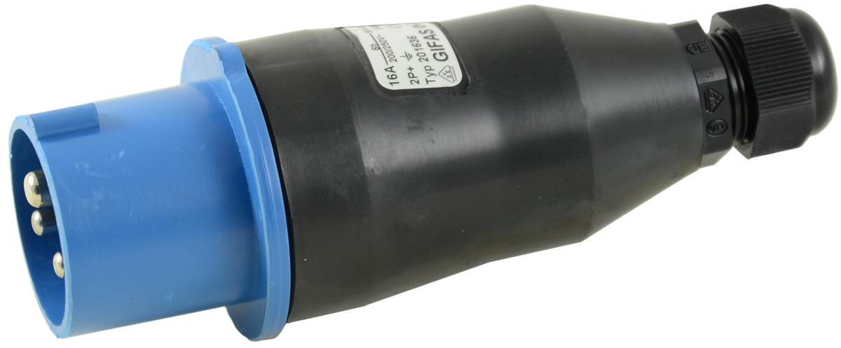 Solid rubber plug CEE 16A/230V,