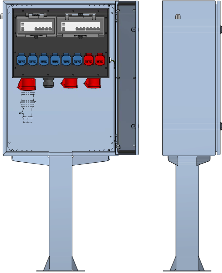 Surface mounted distributor cabinet V2A stand,