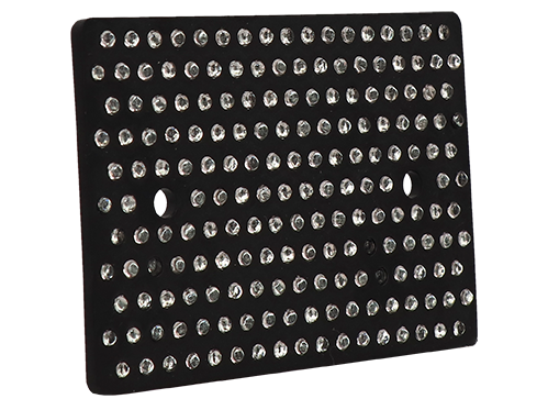 Wandreflektor Kunststoff schwarz, 188 Glasperlen weiss, 120x80mm