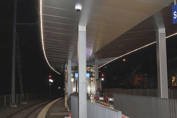 Lighting at the station with LaneLED light strip for safe illumination of the platform at night