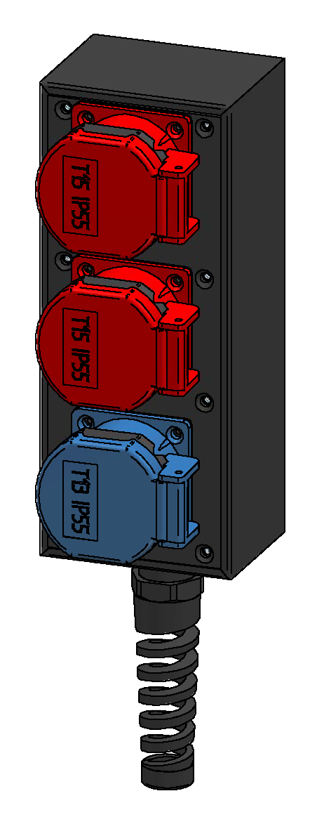 Small mobile distribution box hard rubber type 1600