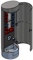 Pilier d'énergie type RONDO M V2A laqué RAL 9007