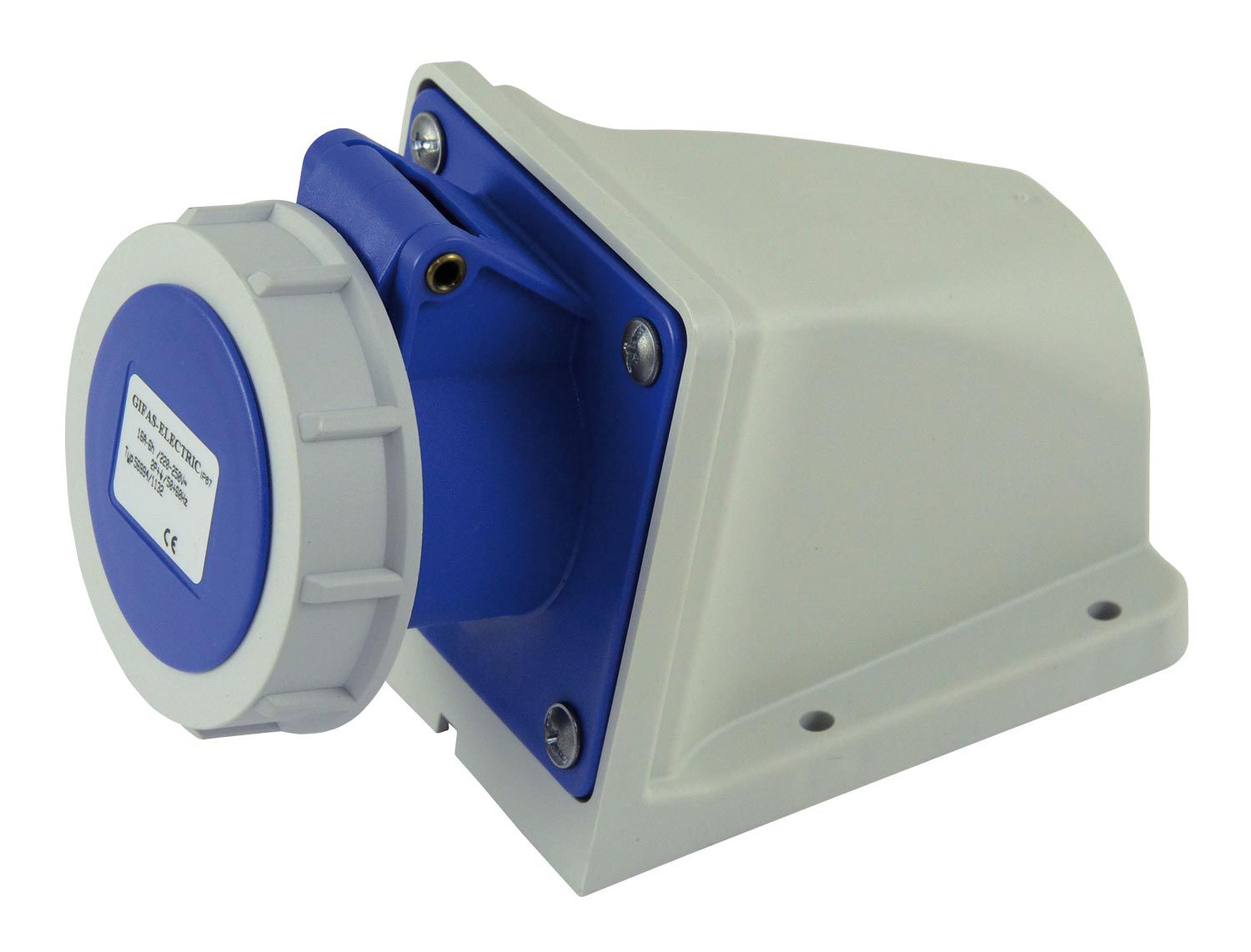 Plastic wall socket CEE 16A/230V, 2P+PE/6h, IP67