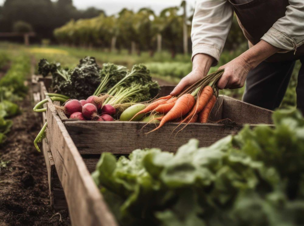 Power supply Agriculture - fresh vegetables grown in the fields as a symbol of agricultural production