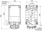 Plastic wall socket CEE 125A/400V, 3P+N+PE/6h, IP67