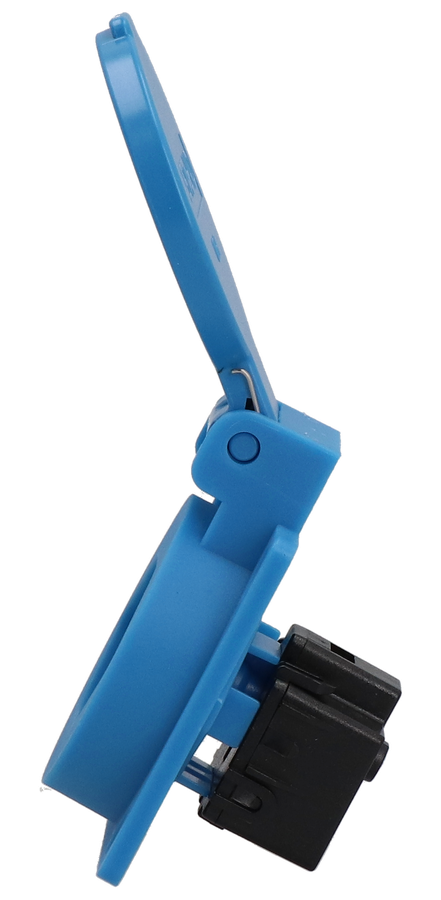 Built-in socket type 23 IP20 blue with lid