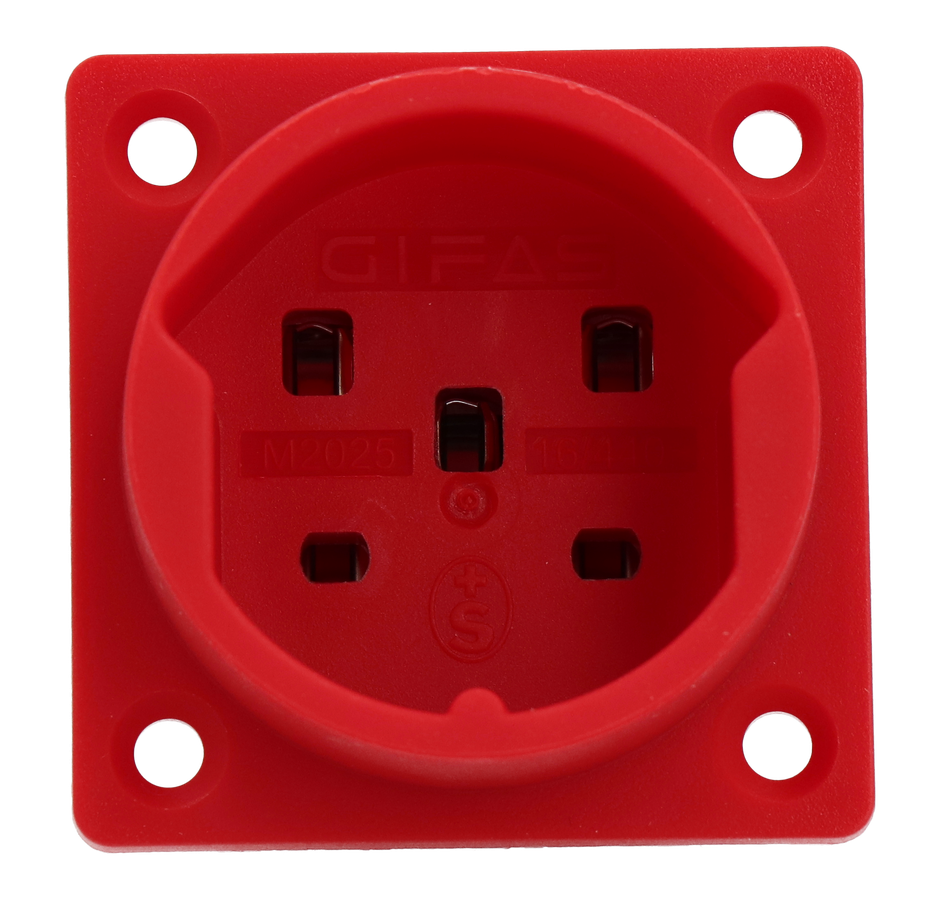 Prise à encastrer type 25 IP20 rouge sans couvercle
