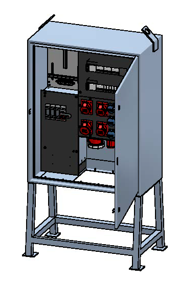 Armoire de chantier 100A, acier inox V2A