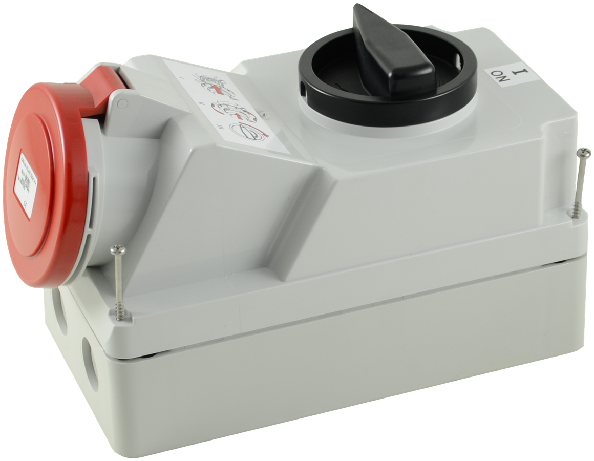 Safety wall socket with master switch CEE