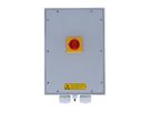 Main switch box with emergency shut-off function