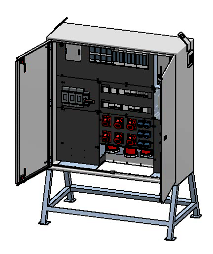 Baustromverteiler 400A, Stahlblech