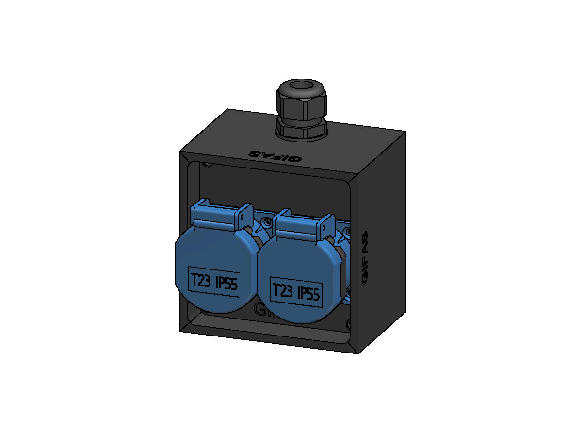 Small hard rubber distributor box type 2700, black - GIFAS-ELECTRIC