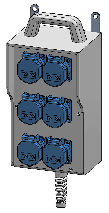 Mobile distribution box hard rubber type 7250 grey