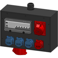 Hard rubber distributor box type 3800, black
