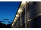 Modern LED facade lighting with GIFAS VisuLED - uniform, elegant illumination of the building facade at night