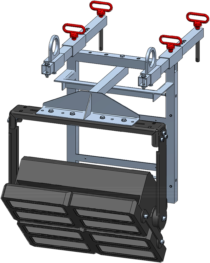 Modular crane lighting mount 1 light