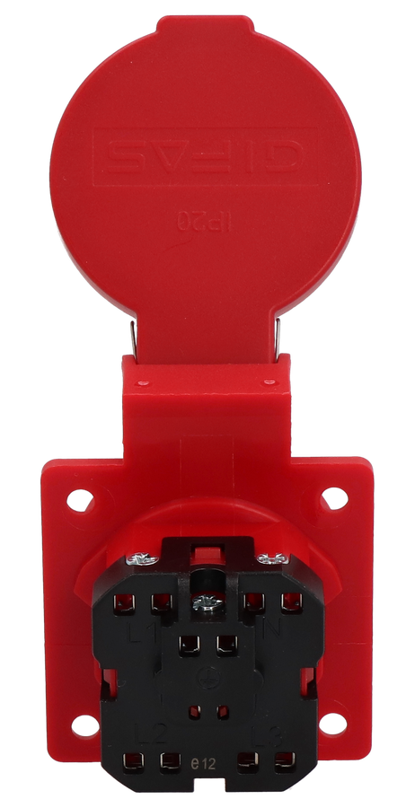 Presa da incasso tipo 15 IP20 rosso con coperchio