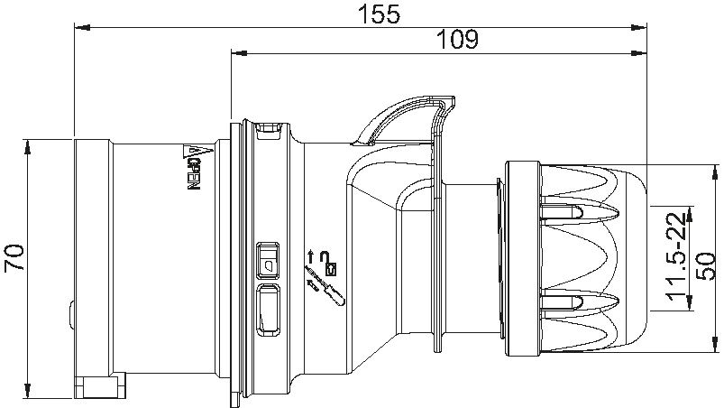 Spina in plastica CEE IP44/IP54