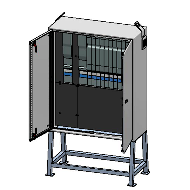 Quadro di distribuzione in lamiera d'acciaio da 630A su supporto