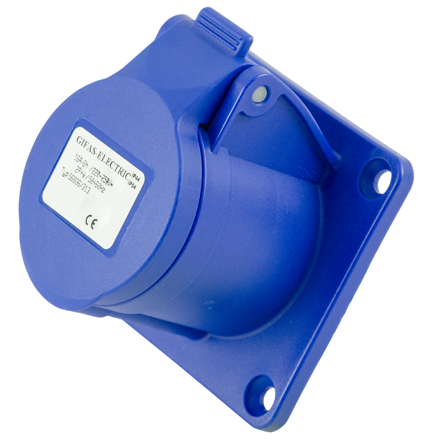 Plastic built-in socket CEE 32A/230V/2P+PE/6h