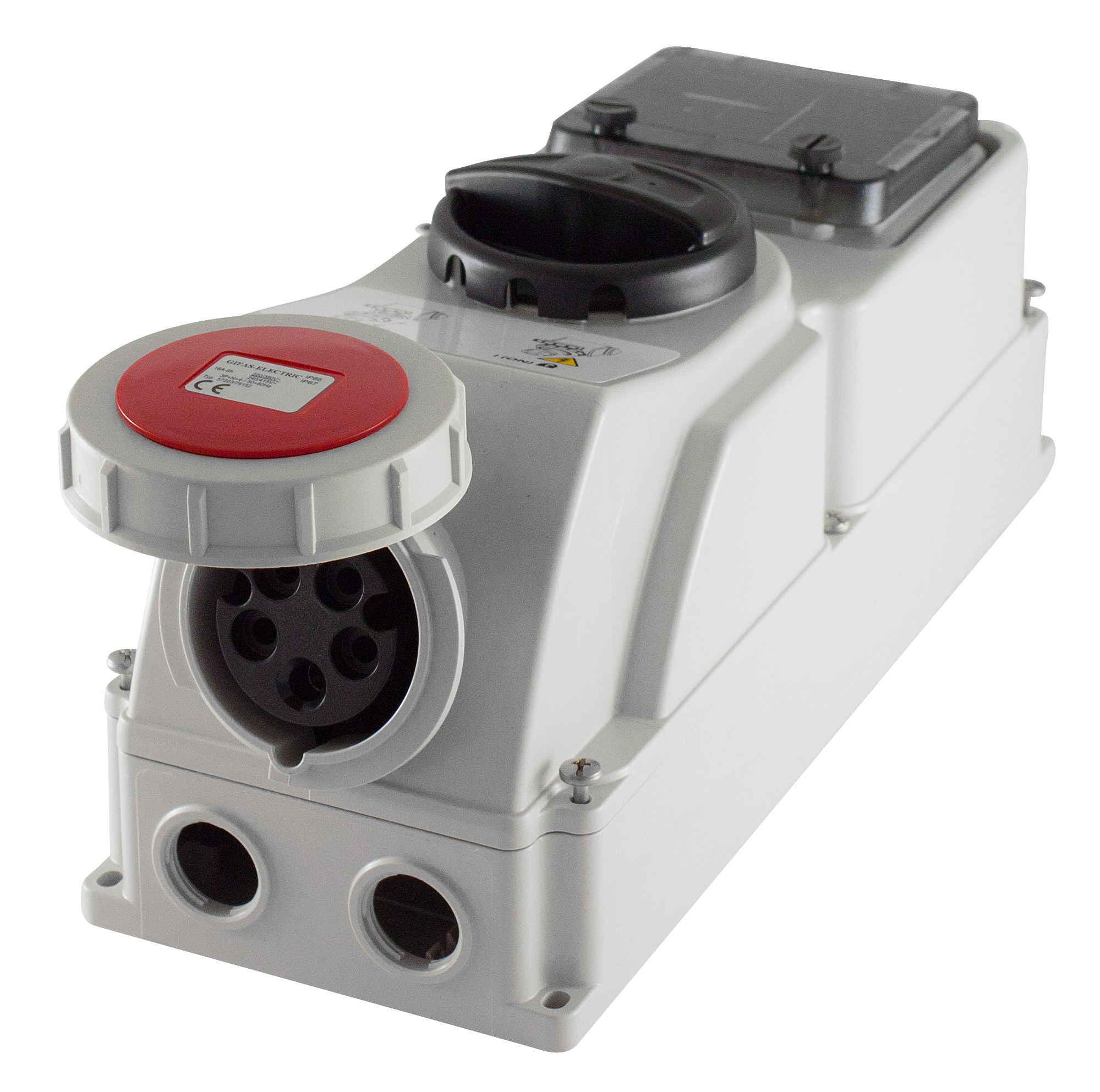 Safety wall socket with master switch CEE