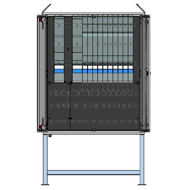Quadro di distribuzione in lamiera d'acciaio da 630A su supporto
