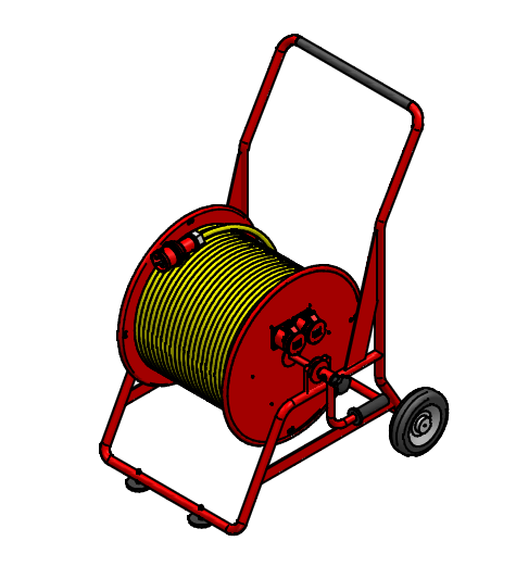 Cable reel steel type 505, red