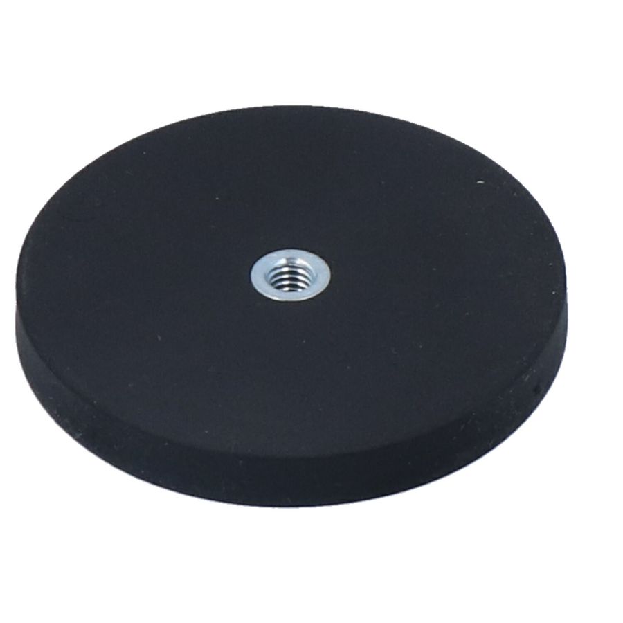Magnetic clamp, rubberized, round