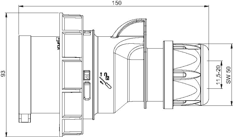 Spina in plastica dura CEE IP67