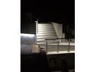 Illuminated stairs with LED light for safe guidance at night at Glis cemetery