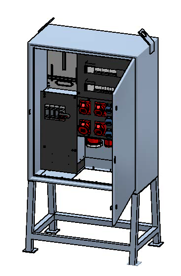 Armoire de chantier 100A, acier inox V2A