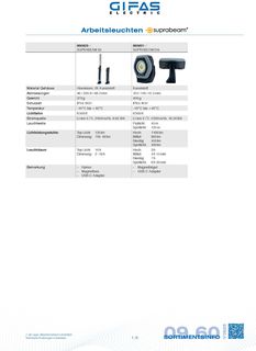 09 60 Working lamp Suprabeam