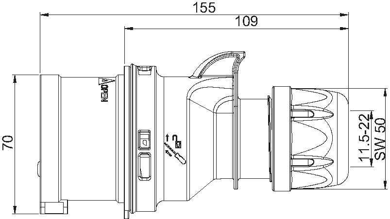 Spina in plastica dura CEE IP44/IP54