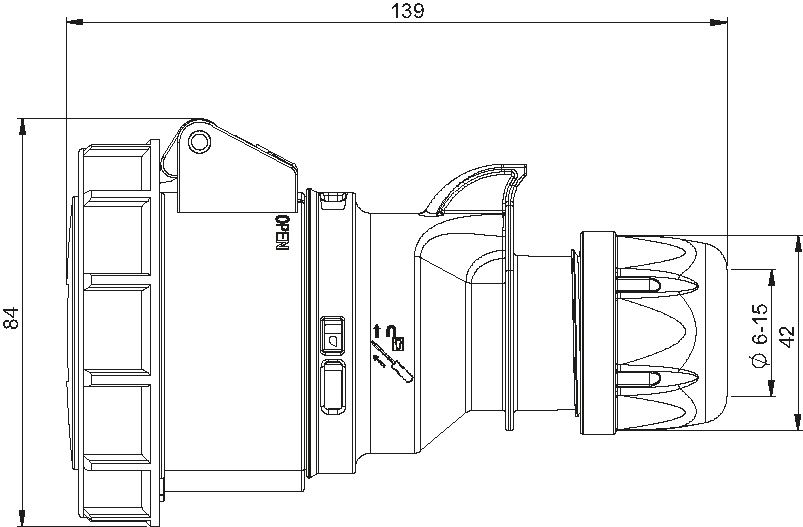 Presa CEE in plastica dura IP67