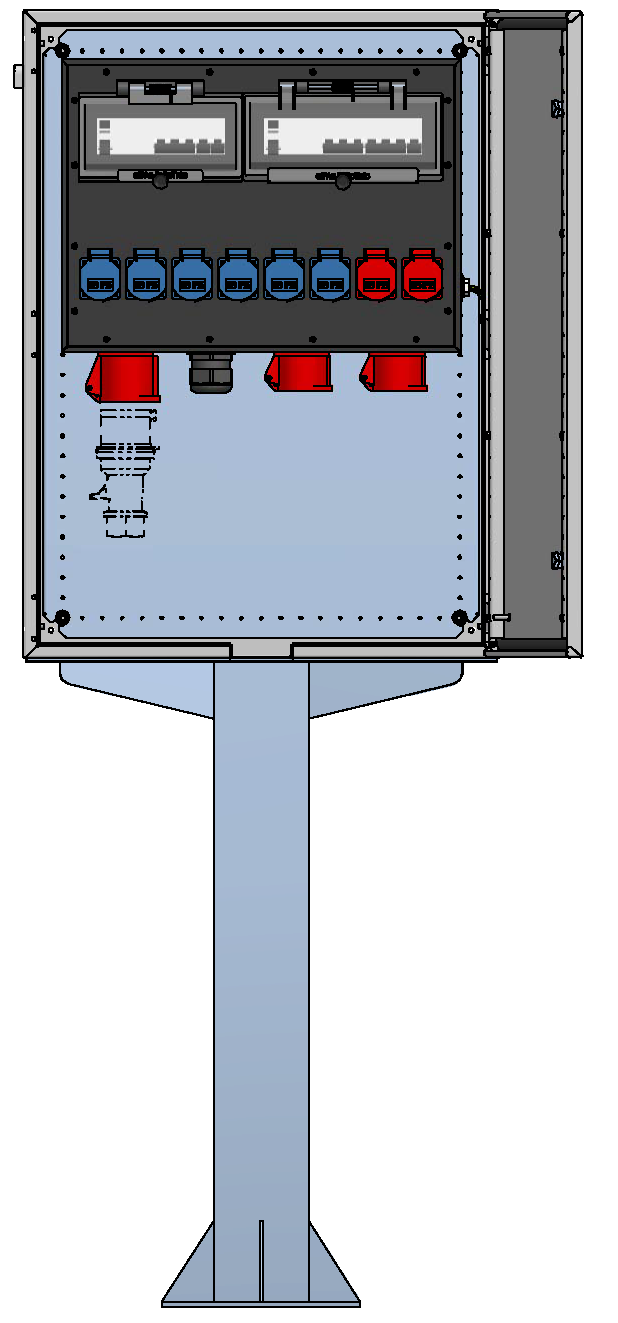 Surface mounted distributor cabinet sheet steel,