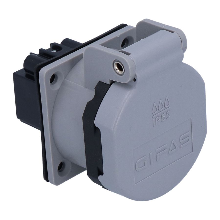 Built-in socket type 23 IP55 grey