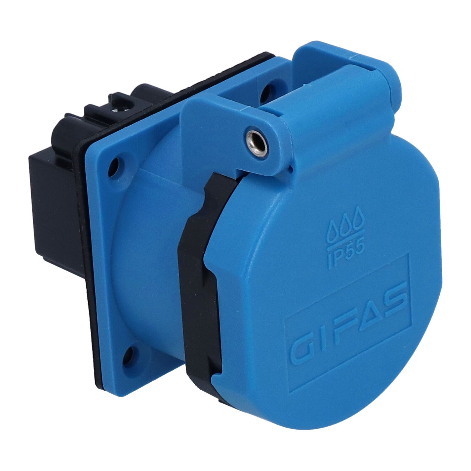 Einbausteckdose Typ 23 IP55 blau