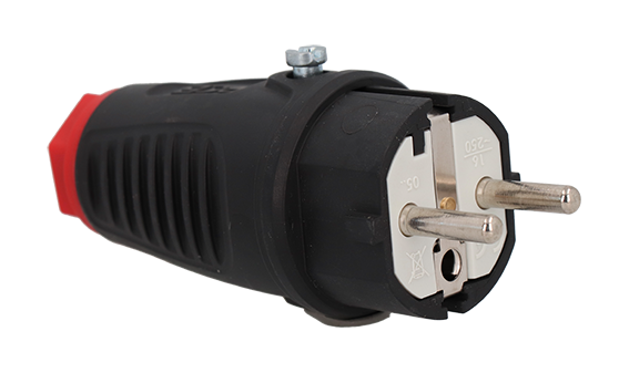 Stecker Schuko F/B Gummi IP54