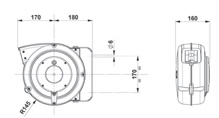 Zug-Kabelrolle Typ 523 IP42 5P
