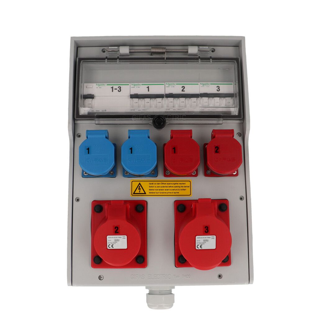 Steckdosenverteiler Hartgummi Typ 7400 lichtgrau
