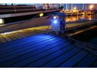 Illuminated GIFAS power column on the jetty ensures a reliable and safe power supply in the harbor at night.