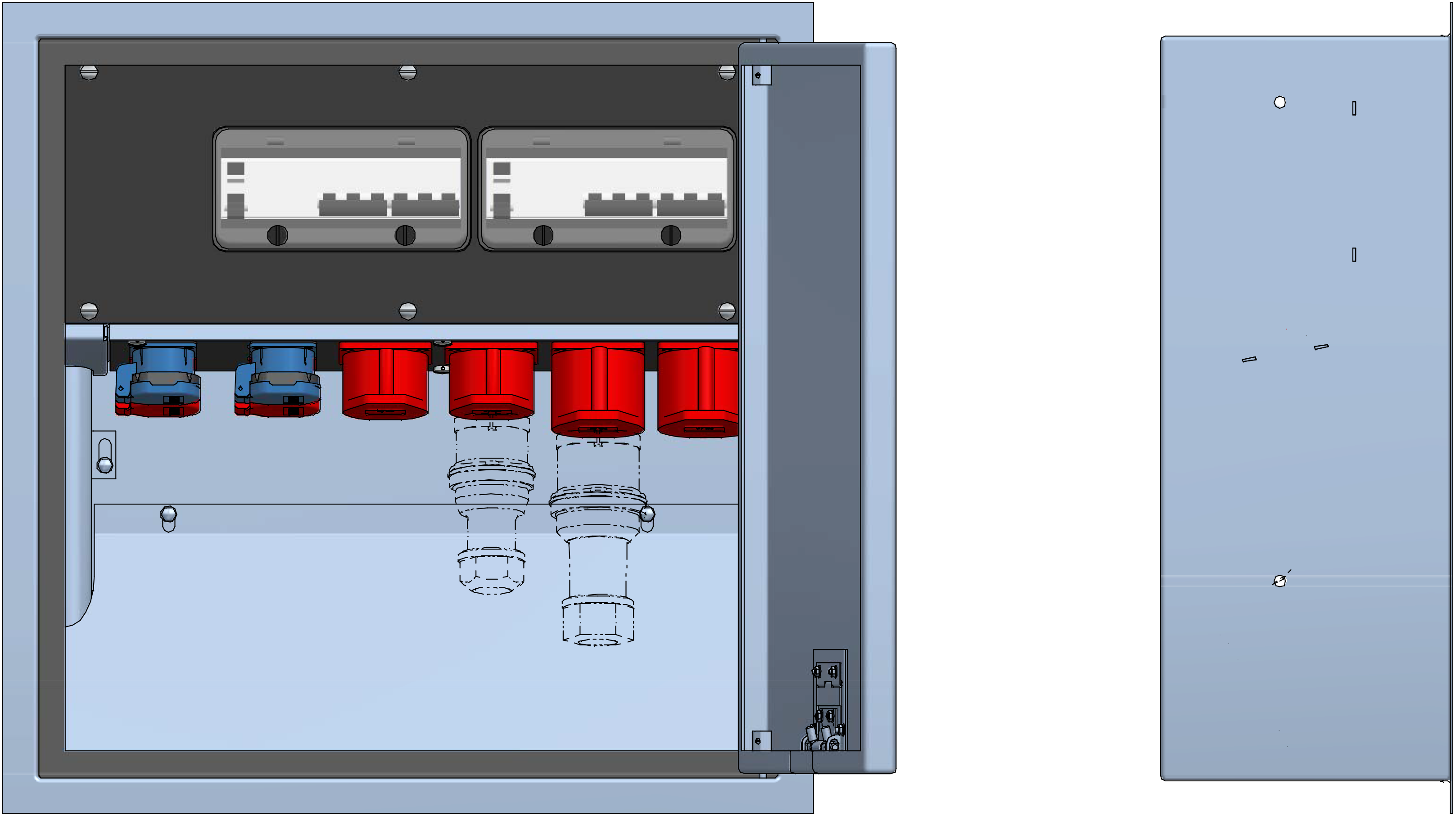 Recessed mounted distributor cabinet, box V2A